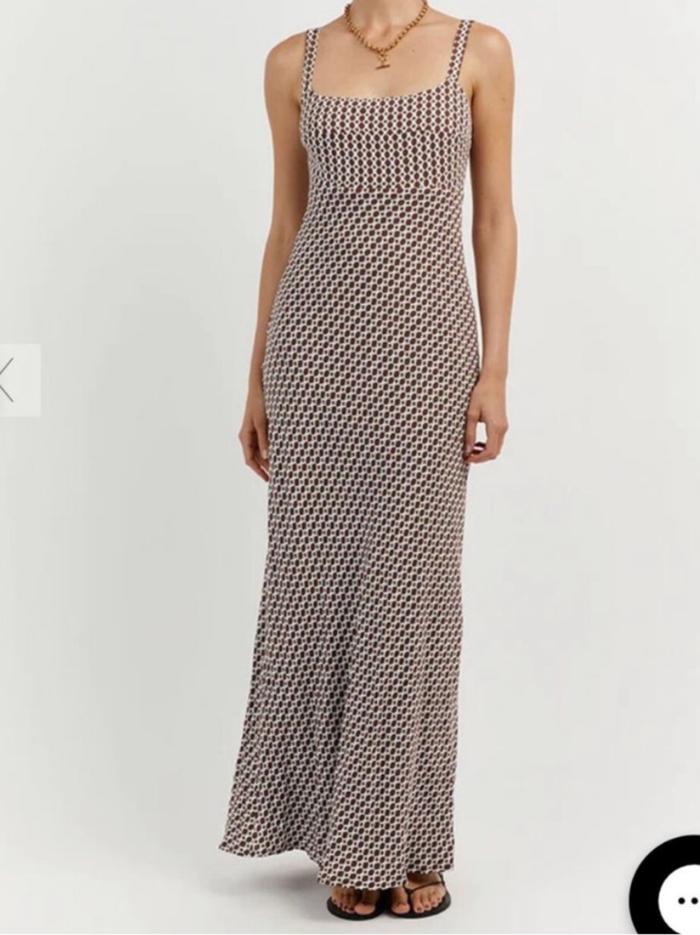DISSH Ruby Mahogany Chain Slip Dress Maxi Womens 6 Sleeveless Vacation Old Money